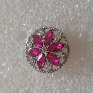 Pink Stones with rhinestones Ginger Snap Button 18MM